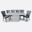 1.6M Rectangle Marble Dining Set E018+DC409